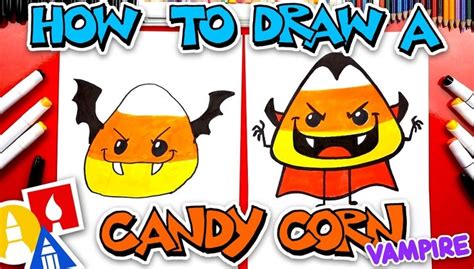 How To Draw A Candy Corn Bat And Vampire For Halloween Art For Kids Hub
