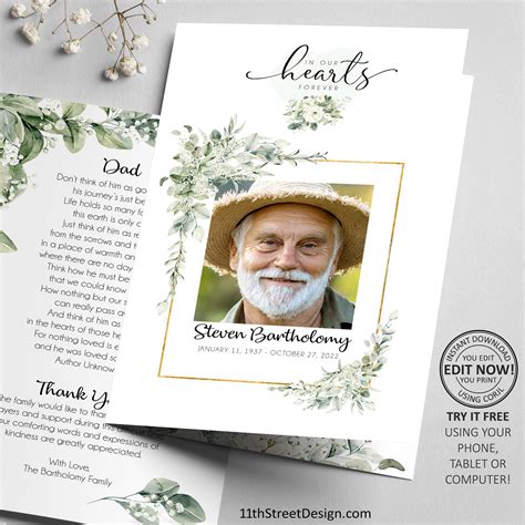 Funeral Program Template In Loving Memory Memorial Se - vrogue.co