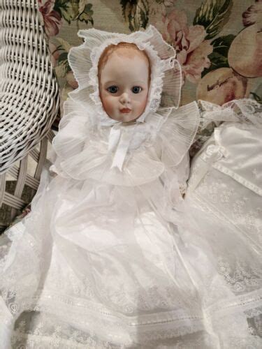 Danbury Mint Porcelain Baby Doll Baptism Christening Gown With Matching