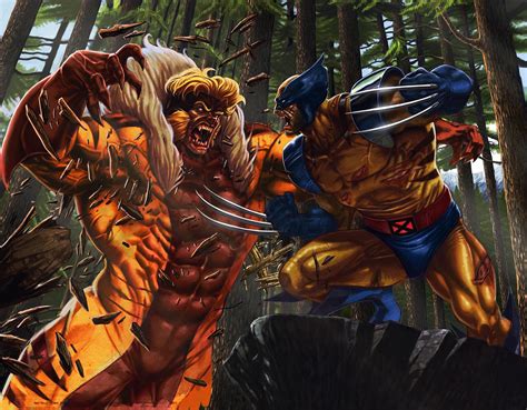 Wolverine Vs Sabretooth Wip Fan Art By Me Marvel