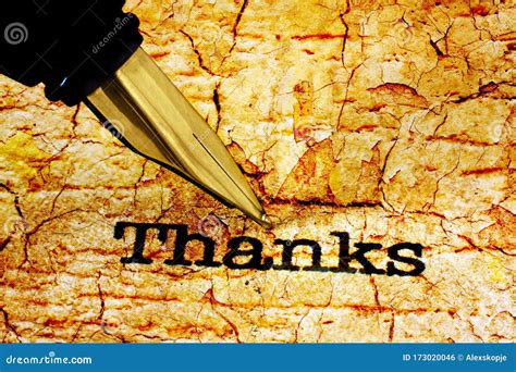Fountain Pen On Thank You Text Stock Photo Image Of Blank Gold