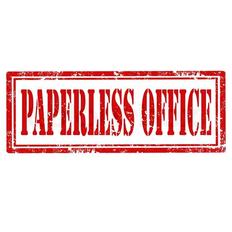 Paperless Office Stamp Stock Vector Colourbox