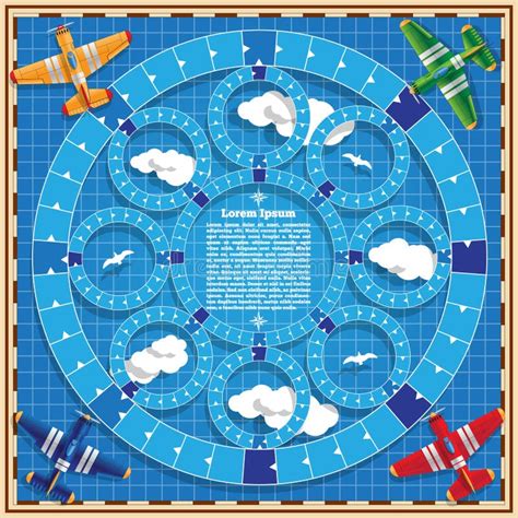 A Board Game On The Airplanes Theme 向量例证 插画 包括有 计划 子项 166679318