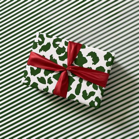 Green Leopard Print Luxury Wrapping Paper By Abigail Warner