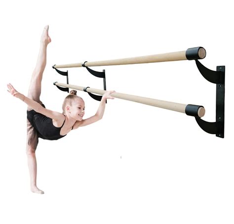 Pro Gymnastics Ballet Barre 3 Ft Long Double Bar 20 Diameter Black