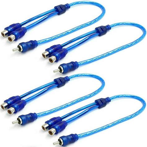 4 Absolute Rca Audio Cable Y Adapter Splitter 1 Male To 2 Female Plug