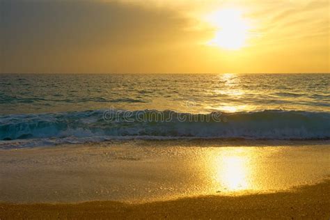 Tropical Sandy Beach Sunset Seascape Stock Photo Image Of Sunny