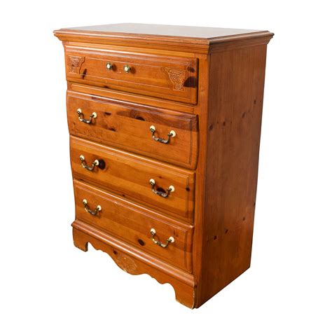Beautiful dresser, painted black and lightly distressed. 88% OFF - Bassett Furniture Bassett Four-Drawer Chest ...