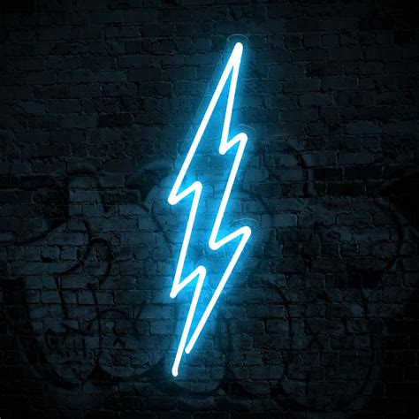 Lightning Bolt Led Neon Sign Wall Decor Neon Art Custom Etsy
