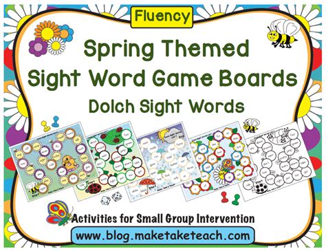 Spring Themed Sight Word Game Boards Make Take And Teach