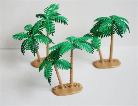 Plastic Palm Tree Cake Toppers Plastic Toy Palm Trees Set Of Etsy