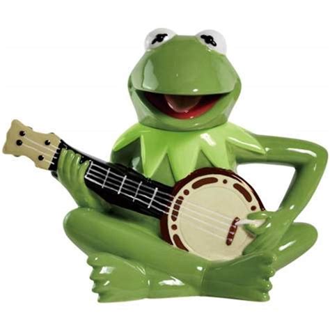 8 Inch Kermit The Frog Figure Playing With His Banjo Teapot Green