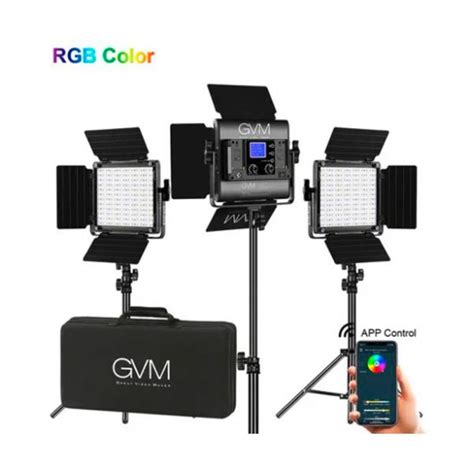 Gvm 800d Rgb Led Studio 3 Video Light Kit