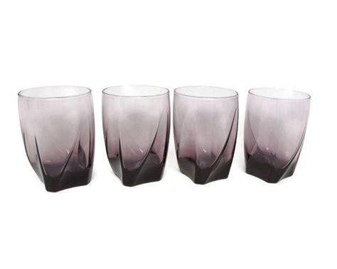 Vintage Hazel Atlas Colony Moroccan Amethyst Flat Tumblers Ounces Set