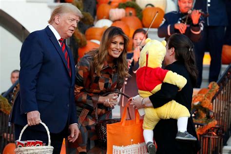 Donald Melania Trump Pass Out Halloween Candy