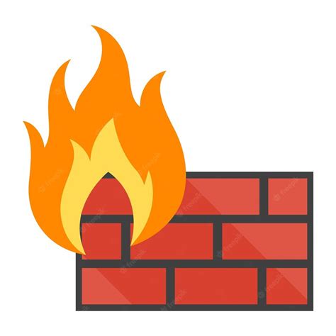 Premium Vector Firewall Icon In Flat Color Style