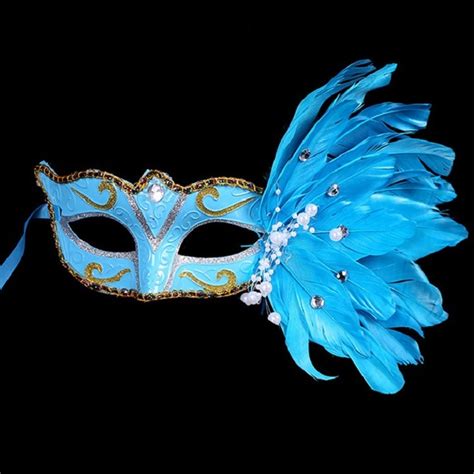1 Pcs Masquerade Feather Sexy Venetian Mask Women For Face Multi Color