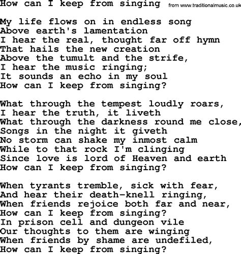 How can i keep from singing? Bruce Springsteen song: How Can I Keep From Singing, lyrics