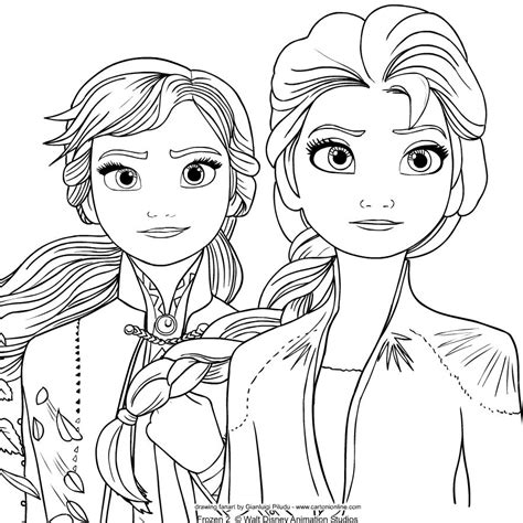 Dibujo De Elsa Y Anna De Frozen 2 Para Colorear Artofit
