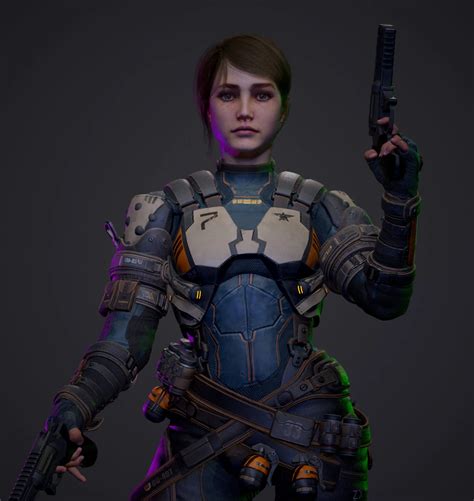 Real Time Female Mercenary Flippednormals