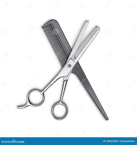 Hair Cutting Shears And Comb Isolated On White Stock Photo Image Of