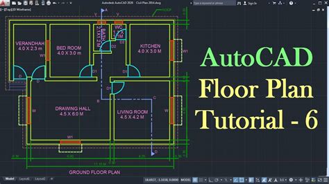 Drawing Floor Plan Autocad Tutorial Autocad Floor Plan Tutorial For