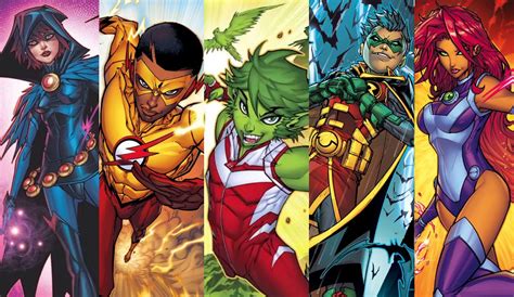 Teen Titans Rebirth Raven Kid Flash Beast Boy Robin Starfire Dc