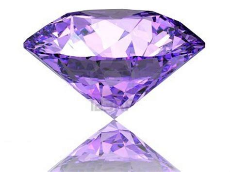 Purple Diamond On White Background With Reflection Stock Photo Purple