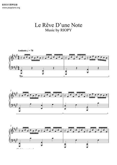 Riopy Le Reve Dune Note Sheet Music Pdf Free Score Download ★