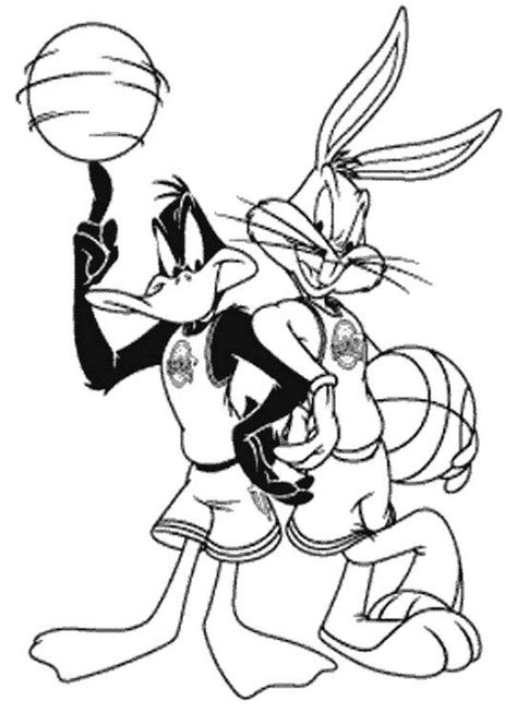 Bugs Bunny Basketball Coloring Pages Looney Tunes Cartoon Coloring