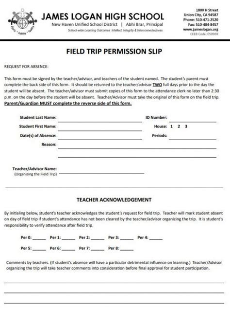 Best School Trip Permission Letter Template Sample In 2021 Field Trip