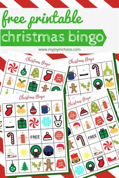 Free Printable Christmas Bingo Cards My Joy In Chaos Christmas
