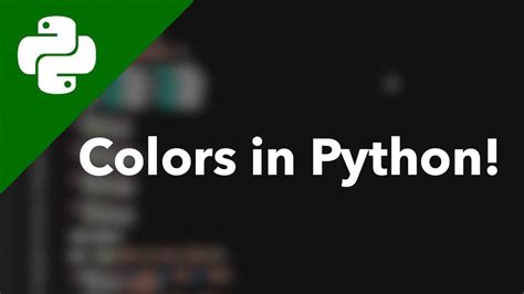 Colours In Python Learning Python Youtube