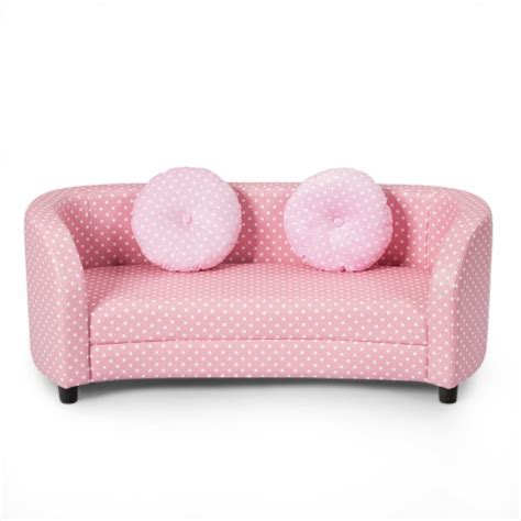 2 Seat Kids Sofa Armrest Chair With Two Cloth Pillows Perfect For Girls