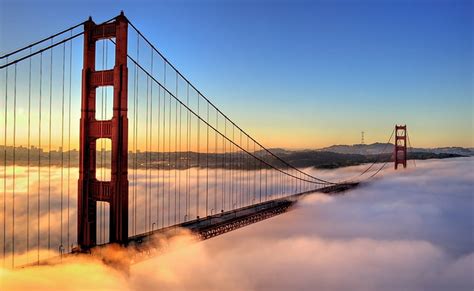 Hd Wallpaper Golden Gate Bridge Enveloped By Fog Golden Gate Bridge