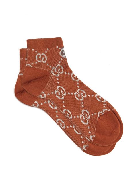 Gg Intarsia Cotton Blend Lamé Ankle Socks Gucci Matchesfashion Us