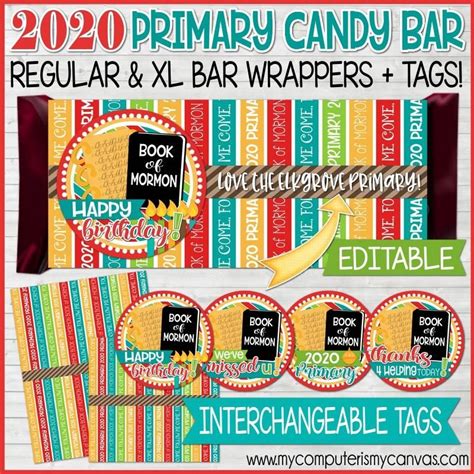 Additional printables are available as a free gift to my subscribers. 2020 Primary Chocolate Bar Wrapper {BOOK OF MORMON ...