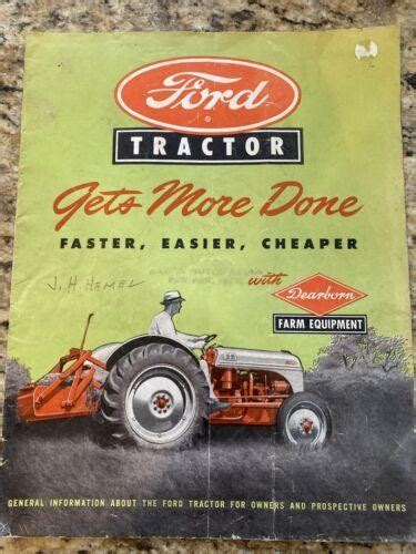 Ford Tractor Brochure 1948 Original Dearborn Motors Form Ad 5140
