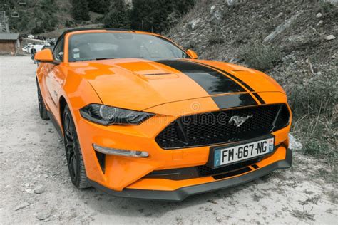 Ford Mustang Gt Orange Fury Editorial Image Image Of Front Design