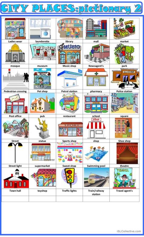 City Places Pictionary 2 Pictionary Deutsch Daf Arbeitsblätter Pdf And Doc