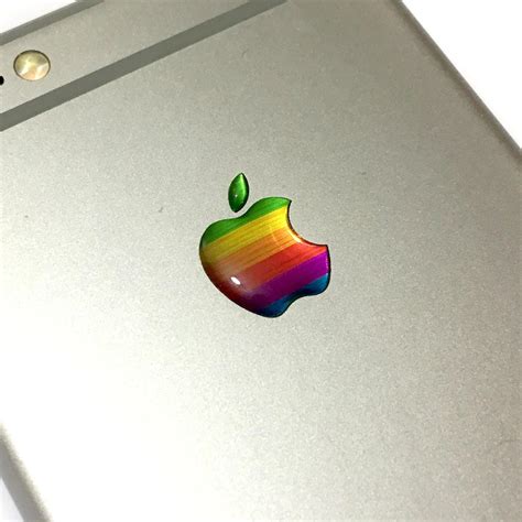 9x Apple Iphone 66splus Logo Rainbow 3d Uwypuklenie Naklejki Etsy