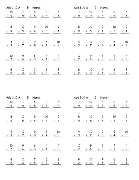 10 Best Images Of Worksheets Addition To 10 Addition To 10 Practice