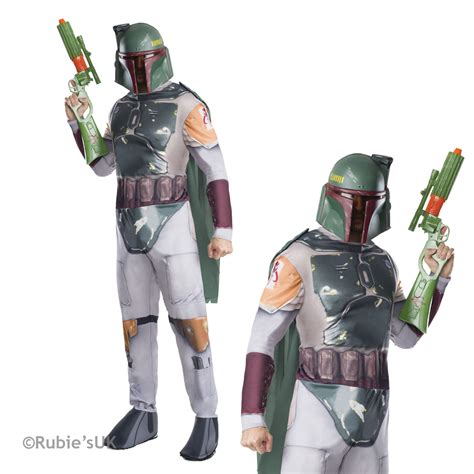 Official Star Wars Adults Jumpsuit Boba Fett Deluxe Costume New Mens