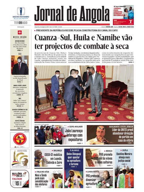 Jornal De Angola Terça 09 De Agosto De 2022
