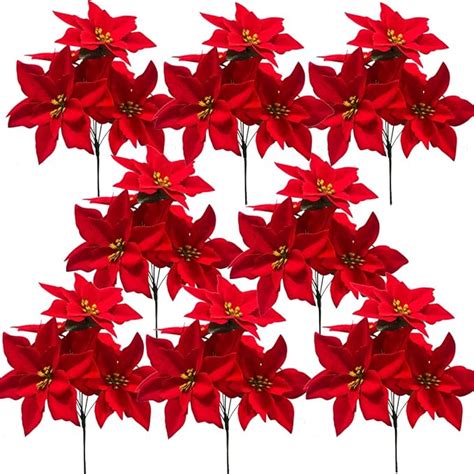 Amazon Wistart Pack Heads Christmas Artificial Poinsettia