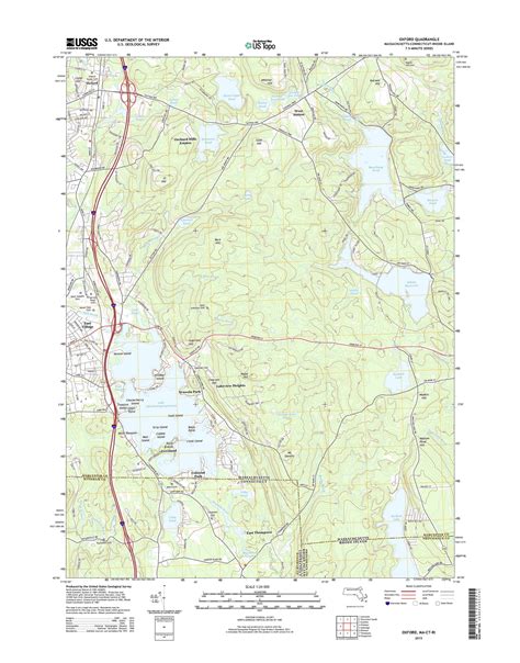 Oxford Massachusetts 2015 Usgs Old Topo Map Reprint 7x7 Ma Quad