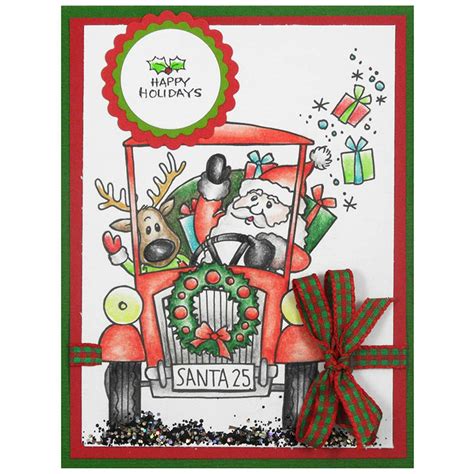 Stampendous Cling Mounted Rubber Stamps Santas Pick Up