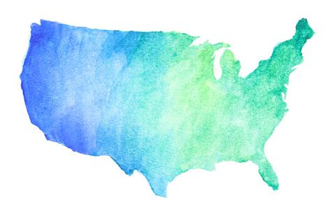 Usa Map Watercolor