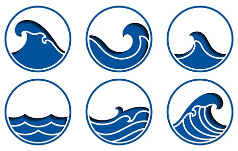 Ocean Wave Icon Set Vector Art At Vecteezy