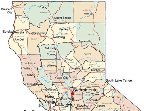 Northern California Towns Map